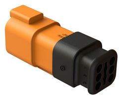AMPHENOL SINE/TUCHEL AT04-6P-SR01ORG Automotive Connector Housing, Orange, AT Series, Receptacle, 6 Positions