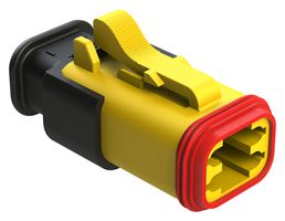 AMPHENOL SINE/TUCHEL AT06-4S-SR02YEL Automotive Connector Housing, Yellow, AT Series, Plug, 4 Positions