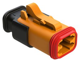 AMPHENOL SINE/TUCHEL AT06-4S-SR02ORG Automotive Connector Housing, Orange, AT Series, Plug, 4 Positions