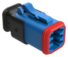 AMPHENOL SINE/TUCHEL AT06-6S-SR01BLU Automotive Connector Housing, Blue, AT Series, Plug, 6 Positions