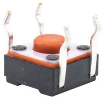 E-SWITCH RT1105AF260Q Tactile Switch, RT1105 Series, Top Actuated, Through Hole, Round Button, 260 gf, 50mA at 12VDC