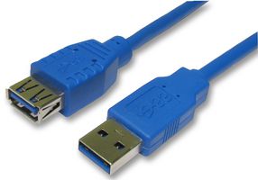 PRO SIGNAL CAC250022 Cable USB, Tipo A Macho a Tipo A Hembra, 1 m, 3.28 ft, USB 3.0, Azul