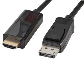 PRO SIGNAL PSG3262 Audio / Video Cable Assembly, DisplayPort Plug, HDMI Plug, 16.4 ft, 5 m, Black