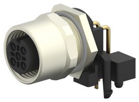 TE CONNECTIVITY T4145015041-001 Sensor Connector, M12, Female, 4 Positions, PCB Socket, Right Angle Panel Mount