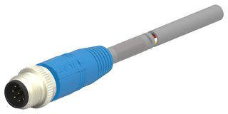 TE CONNECTIVITY T4151120008-001 Sensor Cable, M12 Sensor Straight 8 Position Plug, Free End, 8 Positions, 500 mm, 19.7 "