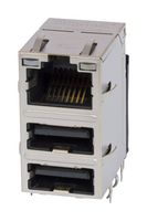 TRP CONNECTOR/BEL 2250433-1 Modular Connector, RJ45 Jack with USB, 3 x 1 (Stacked), 8P8C, Through Hole Mount
