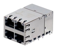 TRP CONNECTOR/BEL 2250701-1 Modular Connector, RJ45 Jack, 2 x 2 (Stacked), 8P8C, Through Hole Mount