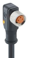 LUTRONIC 0806 03 L1 300 5M Sensor Cable, A Coded, 90° M8 Receptacle, Free End, 3 Positions, 5 m, 16.4 ft, M8 Series