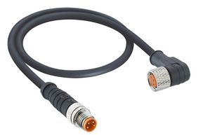 LUTRONIC 0810 0805 03 300 1M Sensor Cable, A Coded, M8 Plug, 90° M8 Receptacle, 3 Positions, 1 m, 3.3 ft, M8 Series