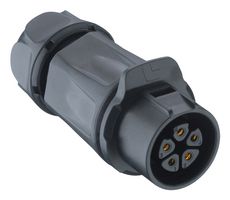 LUTRONIC 2640 07 T12CB A Sensor Connector, 02 Series, Female, 7 Positions, Solder Socket, Straight Cable Mount