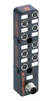 LUTRONIC 5012 08L1 Sensor Distribution Box, M12 Connector - 12 Pole, M8 Connector - 3 Pole, 8 Ports, M8 Series, IP67