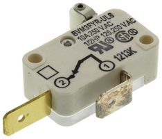 SAIA-BURGESS BVM3FYR Microswitch, Miniature, Roller Lever, SPST-NC, Quick Connect, Solder, 10 A
