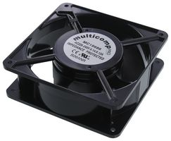 MULTICOMP MC19686 AC Axial Fan, 220V to 240V, Square, 119 mm, 38.5 mm, Precision Ball Bearing, 117 CFM