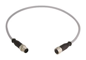 HARTING 21348485585075 Sensor Cable, M12 Plug, M12 Receptacle, 5 Positions, 7.5 m, 24.6 ft