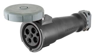 HUBBELL WIRING DEVICES HBLS4100C5W Power Entry Connector, 100 A, 600 V, Cable Mount, Socket, 3P+E / 3P4W, Black