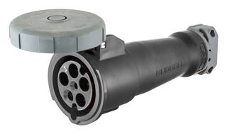 HUBBELL WIRING DEVICES HBLS5100C5W Power Entry Connector, 100 A, 600 V, Cable Mount, Socket, 4P+E / 4P5W, Black