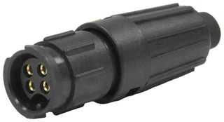 SWITCHCRAFT/CONXALL W8380-4SG-P-528 Circular Connector, Sealed Circular Connector, Mini-Con-X Insta-Click Series, Cable Mount Plug