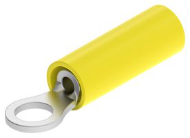TE CONNECTIVITY - AMP 321017 Ring Tongue Terminal, M2.5, #4, 22 AWG, 0.4 mm², PIDG Series, Yellow