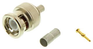 TE CONNECTIVITY - AMP 1-5225395-0 RF / Coaxial Connector, BNC Coaxial, Straight Plug, Crimp, 50 ohm, Amphenol 21-597, Brass