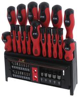 PERFORMANCE TOOLS W1727 Juego de Desarmadores, Phillips, Plano, Estrella, Hexagonal, Con Soporte, 39 Piezas