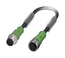 PHOENIX CONTACT 1522707 Sensor Cable, M12 Sensor Straight 8 Position Plug, M12 Sensor Straight 8 Position Receptacle