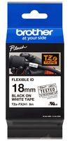 BROTHER TZEFX241 Label Printer Tape, TZe, Adhesive-Laminated, Black on White, 26.24 ft x 0.7 ", Polyester Film