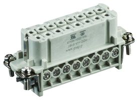 TE CONNECTIVITY T2010322201-000 Heavy Duty Connector, HA Series, Insert, 16+PE Contacts, Receptacle, Screw Socket