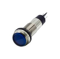 DIALIGHT 656-1402-304F LED Panel Mount Indicator, Blade Terminals, Blue, 5 VDC, 12.7 mm, 15 mA, 237 mcd