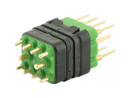 SOURIAU-SUNBANK / EATON 8MQ2M9910RN Heavy Duty Connector Insert, MQuick Series, 10 Contacts, 3 Row, Plug, Pin