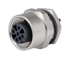 METZ CONNECT MMT361A915-0009 Sensor Connector, M12, Female, 2 Positions, PCB Socket, Straight Panel Mount