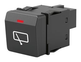 EAO 09-400005.10097 Rocker Switch, Momentary, SPST-NO, Illuminated, Panel Mount, Black, 09 Universal Series