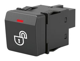 EAO 09-400005.13305 Rocker Switch, Momentary, SPST-NO, Illuminated, Panel Mount, Black, 09 Universal Series