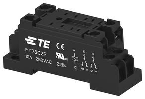 AMP - TE CONNECTIVITY 2071566-3 Relay Socket, w/Safety Protection, DIN Rail, Screw, 8 Pins, 10 A, 250 VAC, PT Series