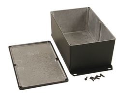 HAMMOND 1590WEFBK Metal Enclosure, Diecast, Light Duty, Watertight, Flange Bottom, Small, Diecast Aluminum, 83.5 mm