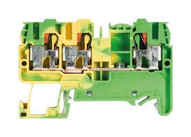 WIELAND ELECTRIC 56.203.9355.0 DIN Rail Mount Terminal Block, Ground, 3 Positions, 22 AWG, 12 AWG, 4 mm², Push In