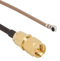 AMPHENOL RF 095-902-516-100 RF / Coaxial Cable Assembly, 3.9 ", 100 mm, RG178, SMA Plug, AMC Right Angle Plug, 50 ohm