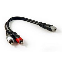 MULTICOMP PRO 24-13075 Audio / Video Cable Assembly, 3.5mm Stereo Phone Plug, 6 ", 152.4 mm, Black