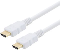 L-COM VHA00009-1M Audio / Video Cable Assembly, HDMI Type A Plug, HDMI Type A Plug, 3.3 ft, 1 m, White