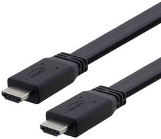 L-COM VHA00013-5M Audio / Video Cable Assembly, HDMI Plug, HDMI Plug, 16.4 ft, 5 m, Black, VHA00013 Series
