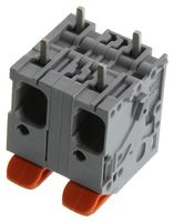 WAGO 2606-1352 Wire-To-Board Terminal Block, 12.5 mm, 2 Positions, 24 AWG, 8 AWG, 6 mm², Push In Lock