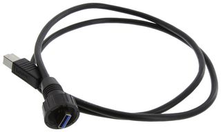 L-COM U3A00006-1M USB Cable, Type A Plug to Type B Plug, 1 m, 3.3 ft, USB 3.0, Blue