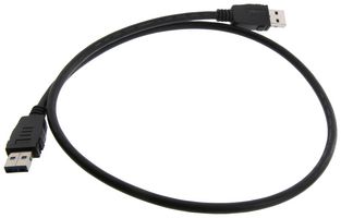 L-COM U3A00028-075M USB Cable, Type A Plug to Type A Plug, 750 mm, 29.5 ", USB 3.0, Black