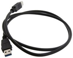 L-COM U3A00029-1M USB Cable, Type A Plug to Type B Plug, 1 m, 3.3 ft, USB 3.0, Black