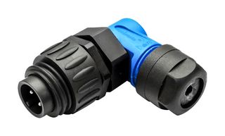 AMPHENOL SINE/TUCHEL C016 20K003 100 10 Circular Connector, Standard Circular Connector, ecomate M Series, Right Angle Plug, 4 Contacts