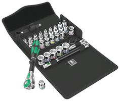 WERA 05003536001 Zyklop Speed Ratchet Set, 35 Pcs of 3/8" Drive Torx Hex Plus & Hex Nut, Zyklop Series