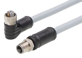 MOLEX 120501-0214 Cable de Sensor, M12, Receptáculo Micro-Changede 90°, Plug Micro-Change, 5 Contactos, 15 m