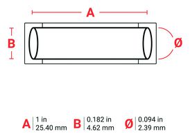 BRADY M6-094-1-342-BL Wire Marker, Heat Shrinkable Sleeve, Blank (No Legend), PO (Polyolefin), Blue, 2.4mm x 25.4mm