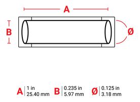 BRADY M6-125-1-342-RD Wire Marker, Heat Shrinkable Sleeve, Blank (No Legend), PO (Polyolefin), Red, 3.175mm x 25.4mm