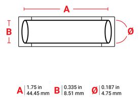 BRADY M6-187-175-342-BK Wire Marker, Heat Shrinkable Sleeve, Blank (No Legend), PO (Polyolefin), Black, 4.75mm x 44.45mm