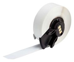 BRADY M6C-500-422 Label Printer Tape, Adhesive, White, 50' x 0.5", Polyester